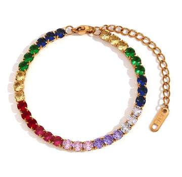Rainbow Tennis Bracelet